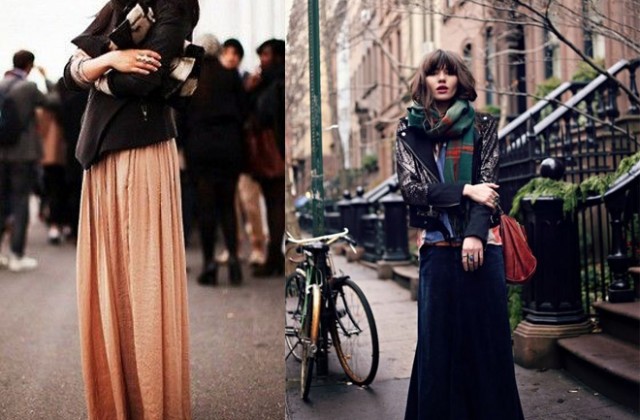 　　HOW TO WEAR THE LONG SKIRT IN WINTER?